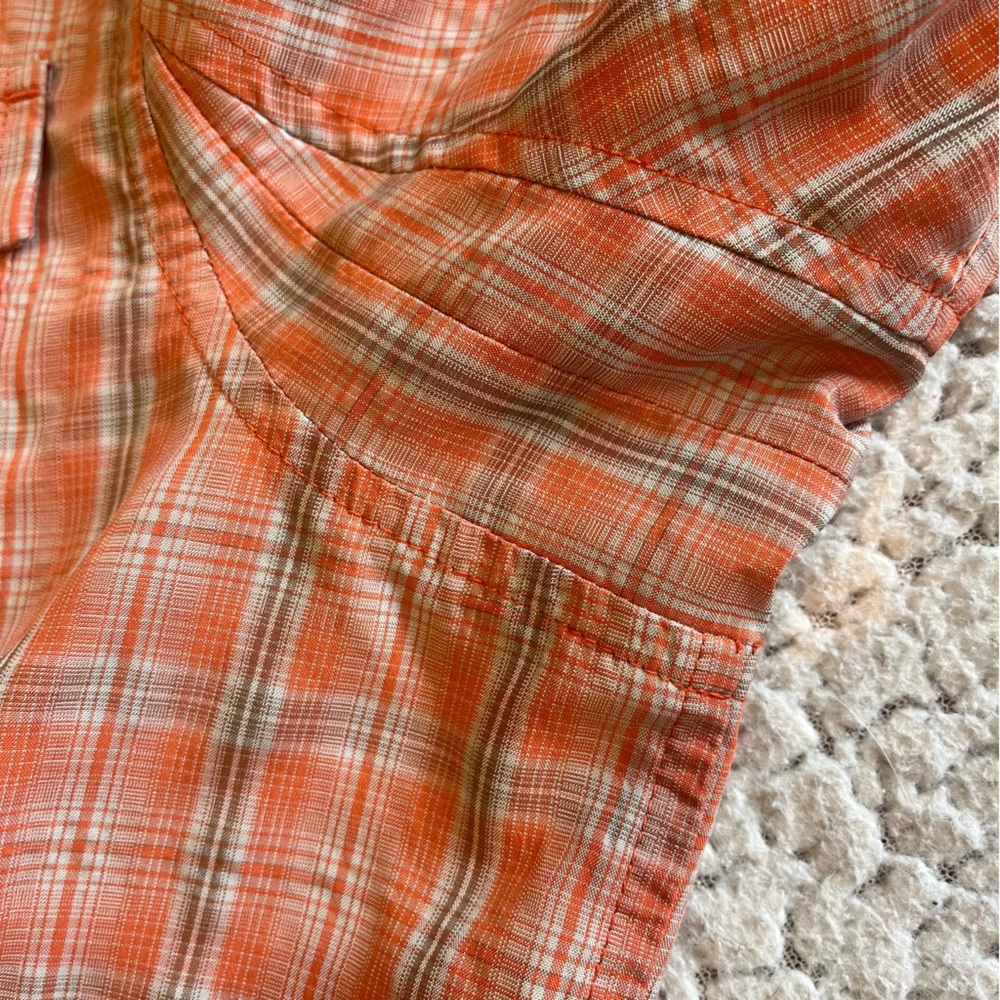 Duluth Trading Sidewinder Plaid Button-Up Shirt – Orange – Women’s Medium - Picture 3 of 9